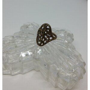 VINTAGE filigree cutout scroll solid sterling silver ring statement